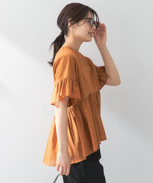 F by ROSSO(エフバイロッソ)の「F by ROSSO コットンボイル切替ギャザーブラウス(シャツ/ブラウス・レディース・ブラック/ライトブラウン/ラベンダー/ミント・FREE)」の9枚目の写真