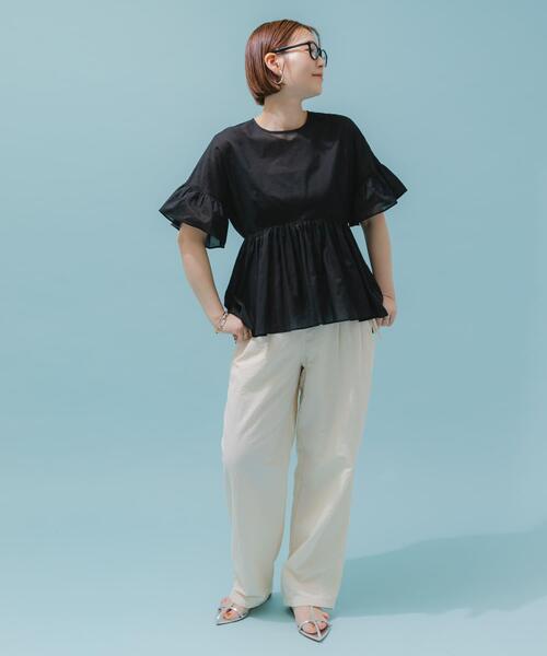 セール】F by ROSSO コットンボイル切替ギャザーブラウス（シャツ