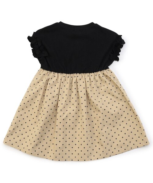 Seraph（セラフ）の「【ジュニア対応】フリル袖のドッキングワンピース（ワンピース・キッズ・ブルー/レモンイエロー/ブラック/ミント・80/90/100/110/120/130/140）」の7枚目の写真