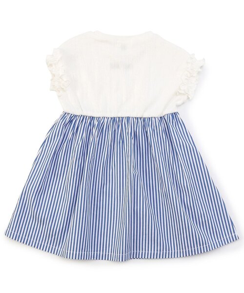 Seraph（セラフ）の「【ジュニア対応】フリル袖のドッキングワンピース（ワンピース・キッズ・ブルー/レモンイエロー/ブラック/ミント・80/90/100/110/120/130/140）」の8枚目の写真