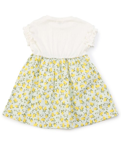 Seraph（セラフ）の「【ジュニア対応】フリル袖のドッキングワンピース（ワンピース・キッズ・ブルー/レモンイエロー/ブラック/ミント・80/90/100/110/120/130/140）」の9枚目の写真