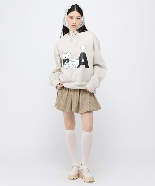 3.3 Field Trip （3.3フィールドトリップ）の「3.3 Field Trip／チェックバルーンスカート（スカート・レディース・グレー/ベージュ・FREE）」の3枚目の写真