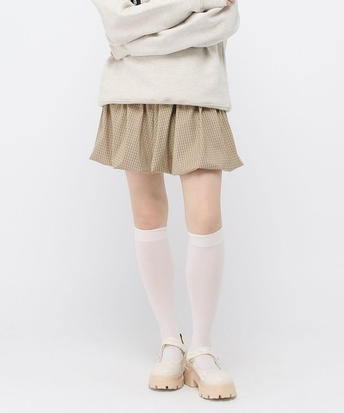 3.3 Field Trip （3.3フィールドトリップ）の「3.3 Field Trip／チェックバルーンスカート（スカート・レディース・グレー/ベージュ・FREE）」の6枚目の写真