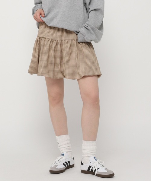 3.3 Field Trip （3.3フィールドトリップ）の「3.3 Field Trip／チェックバルーンスカート（スカート・レディース・グレー/ベージュ・FREE）」の11枚目の写真