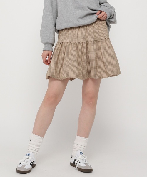 3.3 Field Trip （3.3フィールドトリップ）の「3.3 Field Trip／チェックバルーンスカート（スカート・レディース・グレー/ベージュ・FREE）」の12枚目の写真