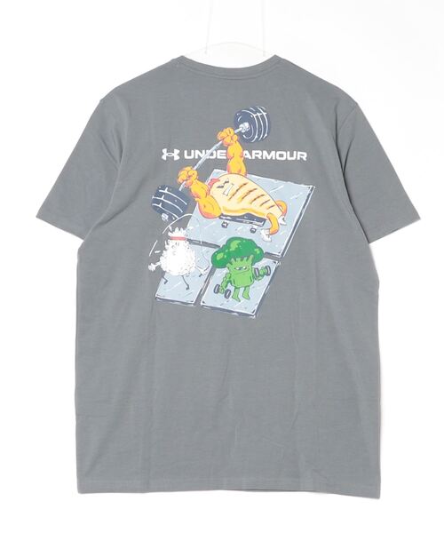 UNDER ARMOUR（アンダーアーマー）の「【別注】アンダーアーマー  UAパフォーマンスコットン フードピラミッド ショートスリーブ Tシャツ 限定コラボ（Tシャツ/カットソー・メンズ・ダークグレー/ホワイト・S/M/L/LL/3L）」の3枚目の写真