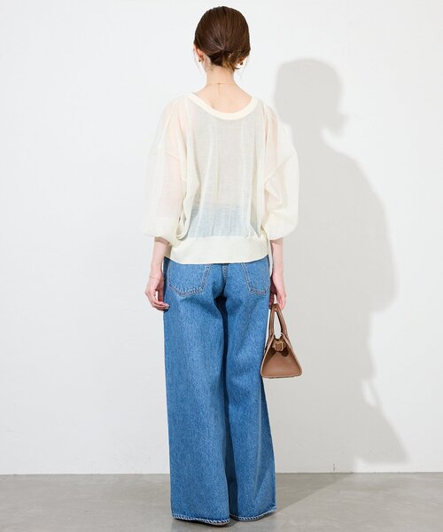 SLOBE IENA（スローブイエナ）の「シアーラミーカーディガン（カーディガン/ボレロ・レディース・ブラック/アイボリー/ピンク・FREE）」の22枚目の写真