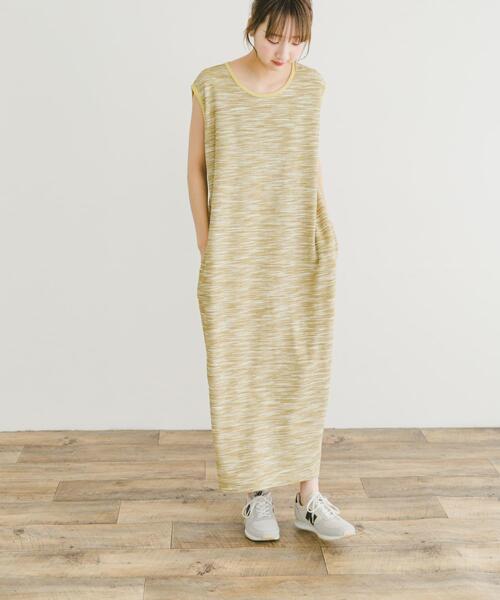 ITEMS URBANRESEARCH(アイテムズ アーバンリサーチ)の「ハニカムワッフルノースリワンピース(ワンピース・レディース・イエロー/グレー/オフホワイト・FREE)」の3枚目の写真