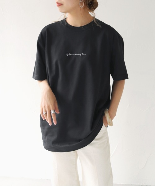cheriella（シェリエラ）の「【cheriella】カリグラフィーロゴTシャツ CALLIGRAPHY LOGO T-SHIRT（Tシャツ/カットソー・レディース・ホワイト/ブラック/ブラック系その他/ホワイト系その他・L/M/S）」の6枚目の写真