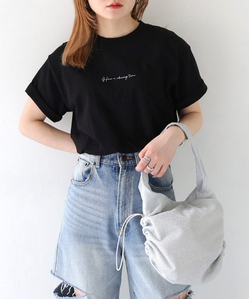 cheriella（シェリエラ）の「【cheriella】カリグラフィーロゴTシャツ CALLIGRAPHY LOGO T-SHIRT（Tシャツ/カットソー・レディース・ホワイト/ブラック/ブラック系その他/ホワイト系その他・L/M/S）」の8枚目の写真