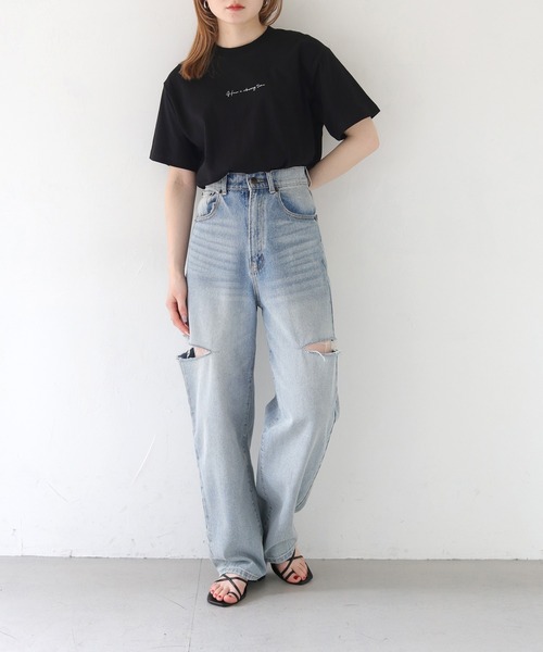 cheriella（シェリエラ）の「【cheriella】カリグラフィーロゴTシャツ CALLIGRAPHY LOGO T-SHIRT（Tシャツ/カットソー・レディース・ホワイト/ブラック/ブラック系その他/ホワイト系その他・L/M/S）」の11枚目の写真
