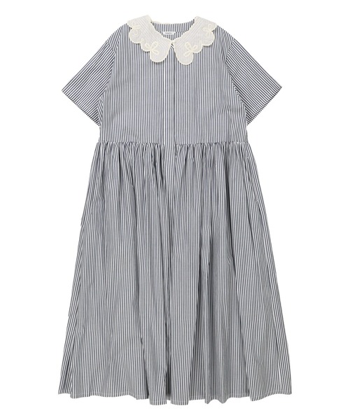 haupia（ハウピア）の「糸の記憶【ワンピース】（ワンピース・レディース・アイボリー/チャコールグレー/チェック/ストライプ・MEDIUM）」の6枚目の写真