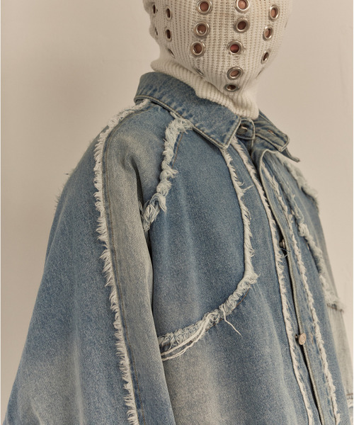 LIBERE（リベーレ）の「LIBERE リベーレ / MODIFIED CROSS OVERSIZED SHIRTS VER-2 レザークロスパッチオーバーサイズデニムシャツ / 251228（シャツ/ブラウス・メンズ・ブルー・LARGE/MEDIUM/SMALL）」の12枚目の写真