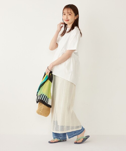 SHIPS Colors(シップス カラーズ)の「SHIPS Colors:〈手洗い可能〉変わり編み レース タイトスカート(スカート・レディース・キャメル/オフホワイト/ブラック・ONE SIZE)」の16枚目の写真