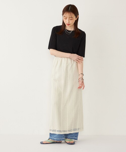 SHIPS Colors(シップス カラーズ)の「SHIPS Colors:〈手洗い可能〉変わり編み レース タイトスカート(スカート・レディース・キャメル/オフホワイト/ブラック・ONE SIZE)」の19枚目の写真