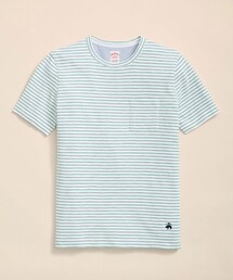 コットンジャージー　スラブ　GFロゴ　ストライプ　Tシャツ
