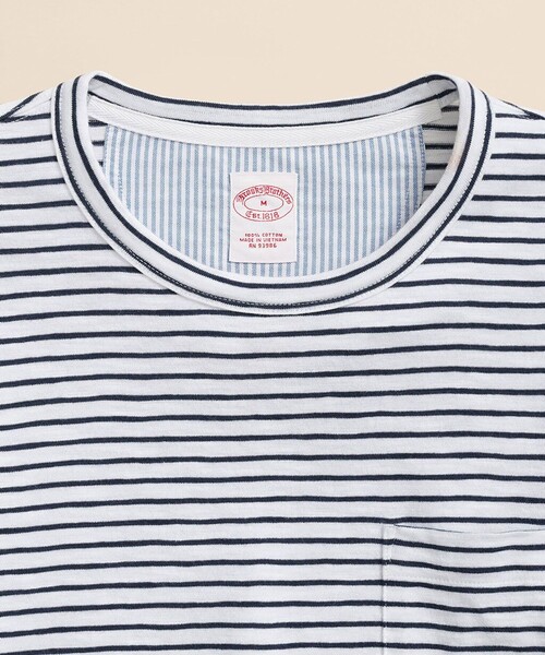 セール】コットンジャージー スラブ GFロゴ ストライプ Tシャツ（T