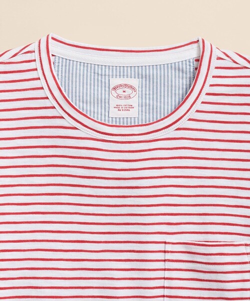 BROOKS BROTHERS（ブルックスブラザーズ）の「コットンジャージー　スラブ　GFロゴ　ストライプ　Tシャツ（Tシャツ/カットソー・メンズ・ブルー/グリーン/レッド/ネイビー・X-LARGE/LARGE/MEDIUM/SMALL/X-SMALL）」の11枚目の写真
