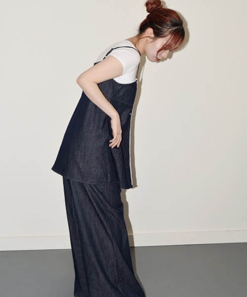 セール】デニムキャミソール ワイドパンツ 2点セットアップ