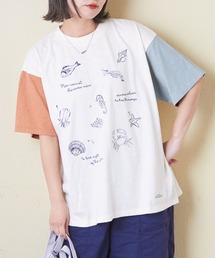 CUBE SUGAR（キューブシュガー）の「32/-スラブ天竺マリン刺繍Tシャツ（Tシャツ/カットソー）」