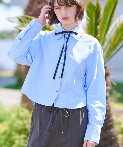 DRESSTERIOR（ドレステリア）の「【洗える/コットン混】フリルカラーオックスブラウス（シャツ/ブラウス・レディース・ブルー系その他4/ライトブルー/ホワイト・38/36/34）」の2枚目の写真