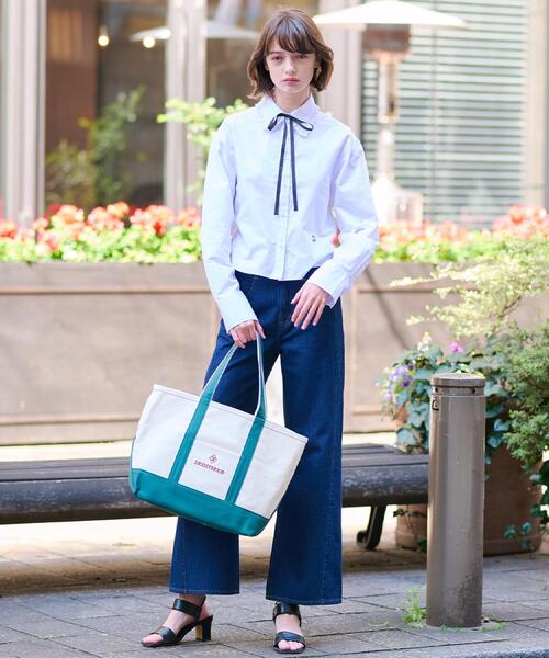 DRESSTERIOR（ドレステリア）の「【洗える/コットン混】フリルカラーオックスブラウス（シャツ/ブラウス・レディース・ブルー系その他4/ライトブルー/ホワイト・38/36/34）」の7枚目の写真