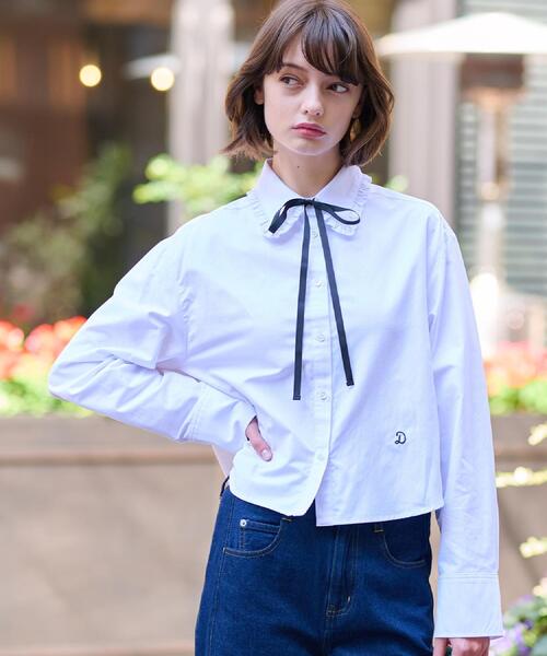 DRESSTERIOR（ドレステリア）の「【洗える/コットン混】フリルカラーオックスブラウス（シャツ/ブラウス・レディース・ブルー系その他4/ライトブルー/ホワイト・38/36/34）」の11枚目の写真