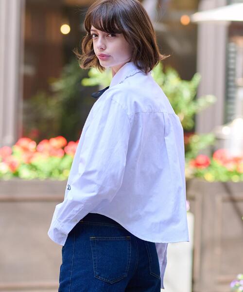 DRESSTERIOR（ドレステリア）の「【洗える/コットン混】フリルカラーオックスブラウス（シャツ/ブラウス・レディース・ブルー系その他4/ライトブルー/ホワイト・38/36/34）」の12枚目の写真