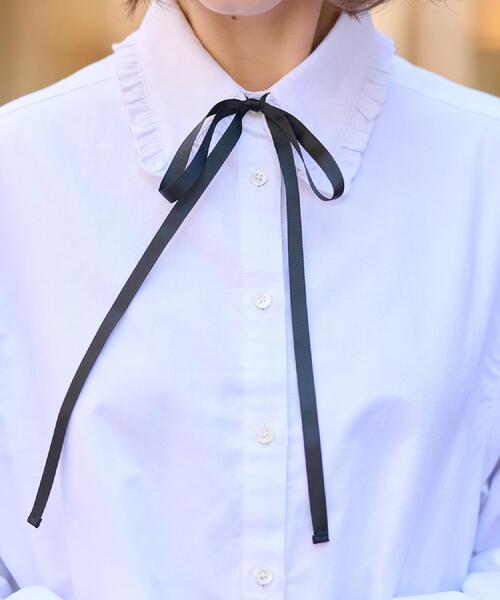 DRESSTERIOR（ドレステリア）の「【洗える/コットン混】フリルカラーオックスブラウス（シャツ/ブラウス・レディース・ブルー系その他4/ライトブルー/ホワイト・38/36/34）」の14枚目の写真