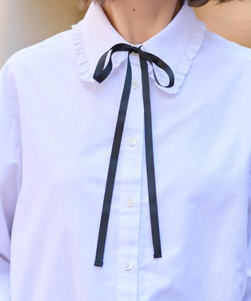 DRESSTERIOR（ドレステリア）の「【洗える/コットン混】フリルカラーオックスブラウス（シャツ/ブラウス・レディース・ブルー系その他4/ライトブルー/ホワイト・38/36/34）」の16枚目の写真