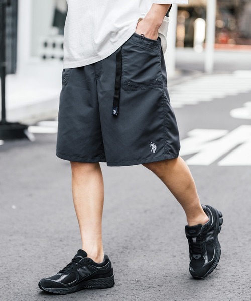 U.S. POLO ASSN.（ユーエスポロアッスン）の「U.S. POLO ASSN.  ユーエスポロアッスン 接触冷感 別注コラボ 水陸両用ワンポイントロゴ刺繍クライミングショートパンツ（その他パンツ・メンズ・ブラック/カーキ/ブルー/チャコールグレー/マスタード/パープル/ベージュ・M/L/XL）」の2枚目の写真