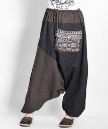 キリカエアシメサルエルパンツ エレファントパターン