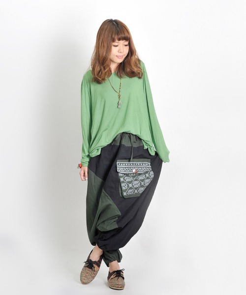 MARAI(マーライ)の「キリカエアシメサルエルパンツ エレファントパターン(その他パンツ・レディース・グリーン/ネイビー/ブラウン・FREE)」の10枚目の写真