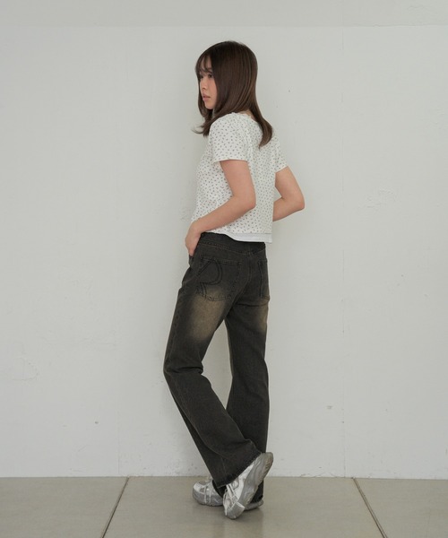 RAY CASSIN（レイカズン）の「レース付レイヤードカーディガン（Tシャツ/カットソー・レディース・ブルー系その他2/ホワイト系その他2/ホワイト系その他/ネイビー・FREE）」の15枚目の写真