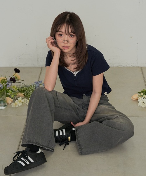 RAY CASSIN（レイカズン）の「レース付レイヤードカーディガン（Tシャツ/カットソー・レディース・ブルー系その他2/ホワイト系その他2/ホワイト系その他/ネイビー・FREE）」の17枚目の写真