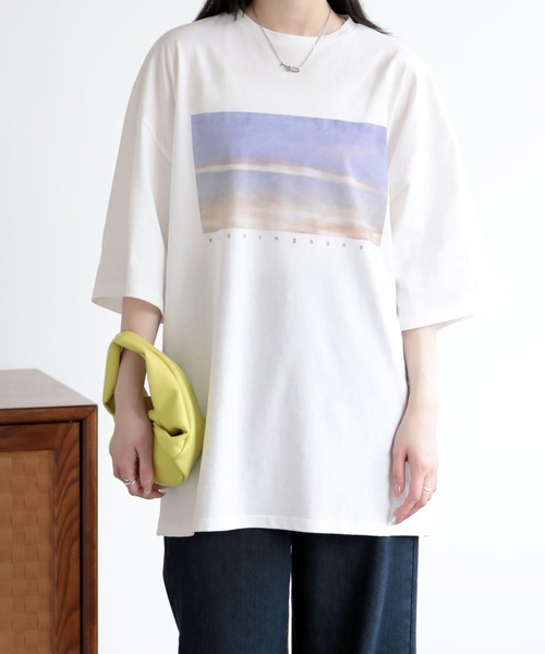 SUNFLOWER EIGHT(サンフラワーエイト)の「プリントTシャツ(Tシャツ/カットソー・レディース・ブラック系その他2/ブラック系その他/ホワイト系その他/ホワイト系その他2・M)」の3枚目の写真