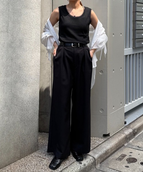 Lui's（ルイス）の「ラメリブタンクトップ（タンクトップ・レディース・グレー/ブラック/黄緑系・FREE）」の8枚目の写真