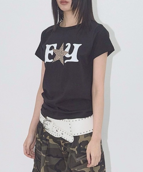 ★FANCYCLUB★FY LEOPARD TEE (BLACK)★正規品/韓国直送料込 FANCY CLUB】FY LEOPARD TEE（Tシャツ/カットソー）｜FANCY CLUB