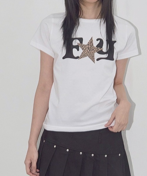 FANCY CLUB(ファンシークラブ)の「【FANCY CLUB】FY LEOPARD TEE / 【ファンシークラブ】レオパードロゴ半袖Tシャツ(Tシャツ/カットソー・レディース・ブラック/レッド/ホワイト・ONE SIZE)」の8枚目の写真