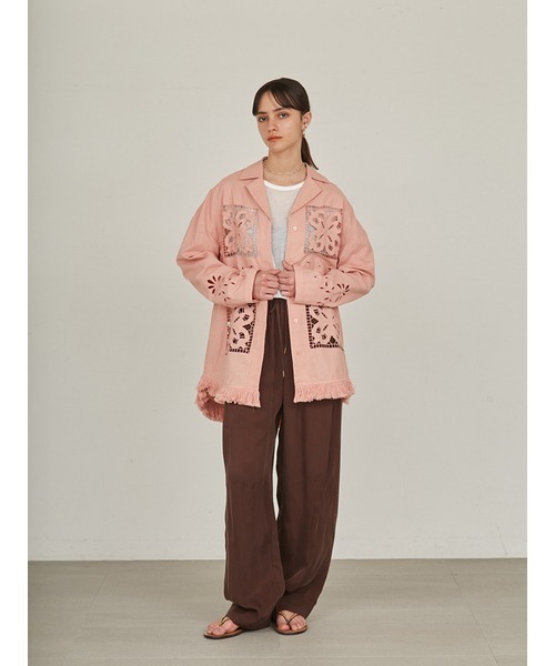 styling/｜エンブロイダリーオーバーシャツジャケット | Rakuten