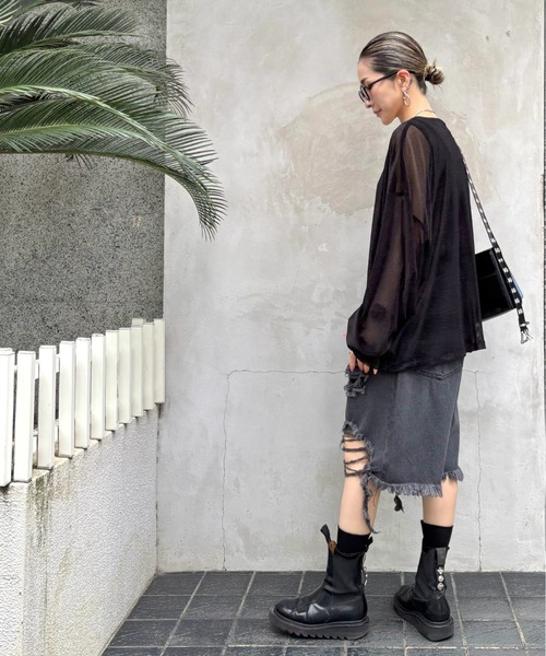 DANKE SCHON(ダンケシェーン)の「DankeSchon/ダンケシェーン/11oz DAMEGE DENIM SHORTS(その他パンツ・レディース・グレー/ブラック・S/M/L)」の19枚目の写真