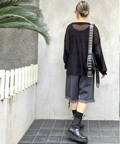 DANKE SCHON(ダンケシェーン)の「DankeSchon/ダンケシェーン/11oz DAMEGE DENIM SHORTS(その他パンツ・レディース・グレー/ブラック・S/M/L)」の20枚目の写真