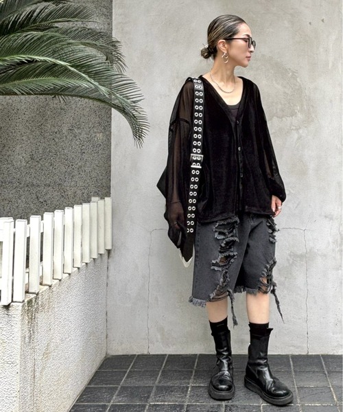DANKE SCHON(ダンケシェーン)の「DankeSchon/ダンケシェーン/11oz DAMEGE DENIM SHORTS(その他パンツ・レディース・グレー/ブラック・S/M/L)」の21枚目の写真