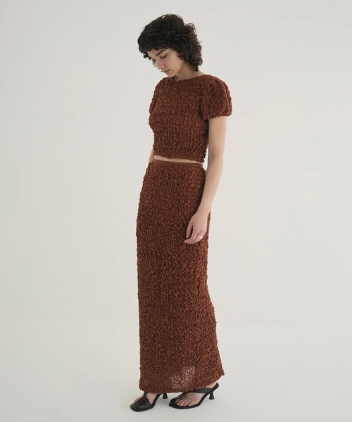 【ゆり】CLANE W FACE SHIRRING CRROPEDTOPS W FACE SHIRRING CROPPED TOPS｜TOPS(トップス)｜CLANE OFFICIAL