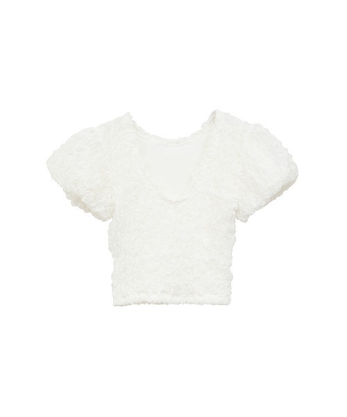 トップス CLANE W FACE SHIRRING CROPPED TOPS W FACE SHIRRING CRROPED TOPS(Tシャツ/カットソー)|CLANE