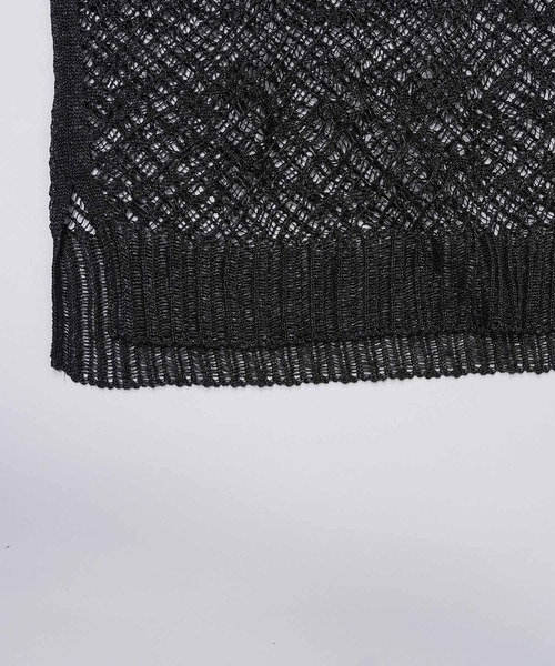 UNISEX》Prime-Over Random Mesh Crew Neck Knit T-shirt