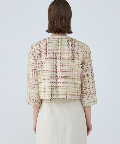 極美品 2025✨BALLSEY モザイクツイード ショートクルージャケット BALLSEY（ボールジィ）の「モザイクツイード ショートクルー