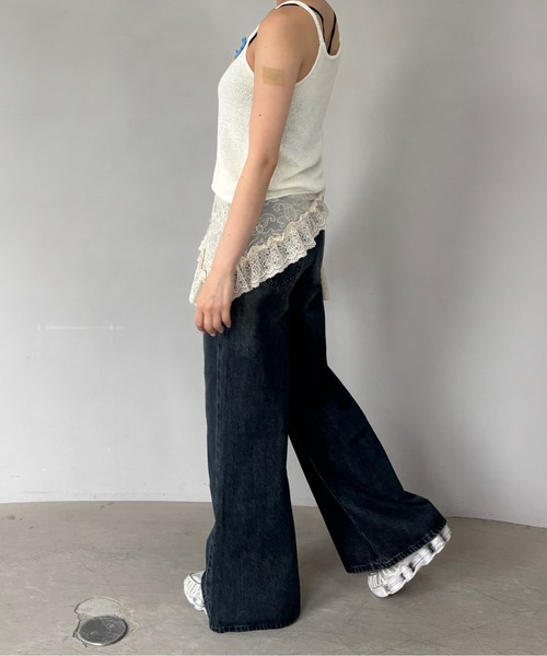 Fano Studios（ファノ ストゥディオズ）の「Uネック フラワーモチーフ ニットキャミソール FC25S222【Fano Studios】（Tシャツ/カットソー・レディース・ホワイト・L/M/S）」の14枚目の写真
