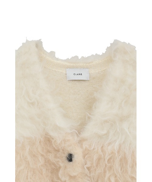 CLANE/クラネ/BI COLOR SHAGGY KNIT CARDIGAN