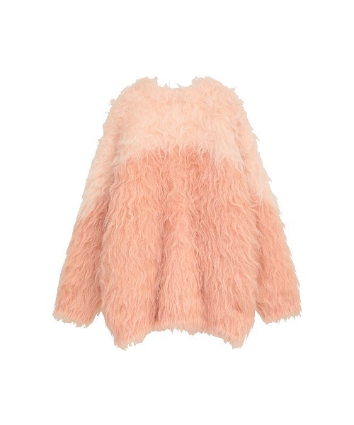 CLANE/クラネ/BI COLOR SHAGGY KNIT CARDIGAN